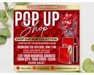 Customizable Valentine’s Day Boutique Sale Pop-Up Shop Flyer