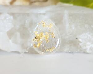Light Gold Leaf Teardrop Pendant for Jewelry or Keychain Making