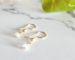 14K Gold Opal Earrings