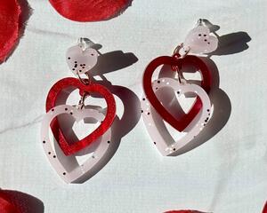 Linked hearts valentines earrings