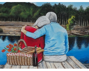The Picnic at the Duck Pond Painting, "Eternal Love"