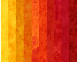 Bright yellow, orange and red stash builder bundle of hand dyed fat eighths