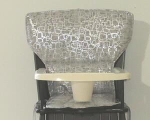 silver abstract highchair pad