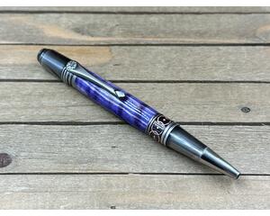 purple dyed art deco pen