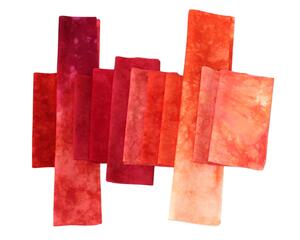 Stash bundle of small cuts suitable for applique or crafting. Hand dyed quilting cotton in shades of orange and red