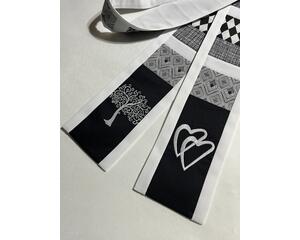 Black and white clergy stole, non denominational clergy stole, contemporary minister stole, unique officiant stole, celebrant gift