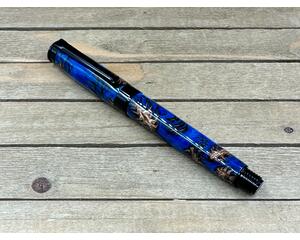 bright blue pinecone rollerball pen