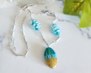 Lampwork Glass Sterling Silver Necklace