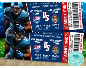 Editable Football Sports Game Event Ticket Template