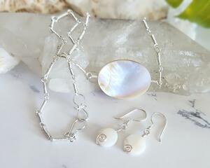 Mother of Pearl Sterling Silver Jewelry Set