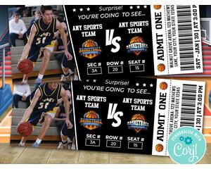Editable Basketball Sports Game Event Ticket Template