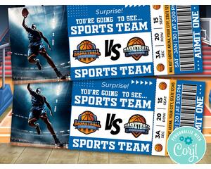  Customizable Basketball Sports Game Ticket Stub Template