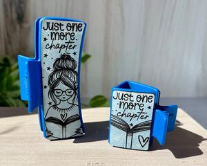 Just One More Chapter Book Lover Claw Hair Clip set