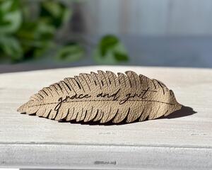 Engraved Feather Hair Clip