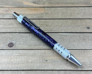 solid aluminum pen with purple resin