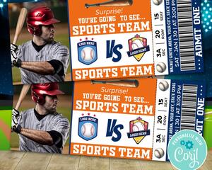 Editable Baseball Sports Game Event Ticket Template