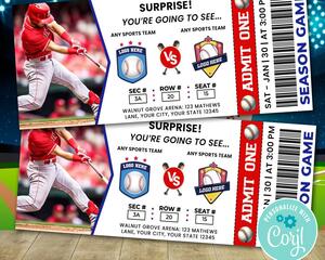 Customizable Baseball Sports Game Event Ticket Stub Template