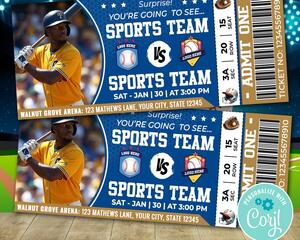DIY Baseball Sports Game Event Ticket Template