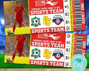 Customizable Soccer Sports Event Ticket Game Stub Template