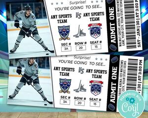 Editable Hockey Sports Event Game Stub Ticket Template