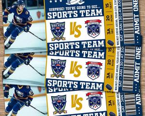 Customizable Hockey Sports Event Ticket Game Stub Template