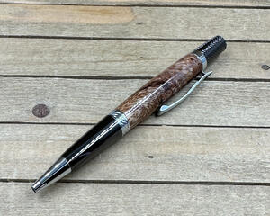 Pheasent wood pen on gunmetal hardware