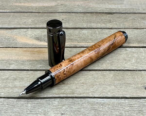 cherry burl wood and gunmetal hardware