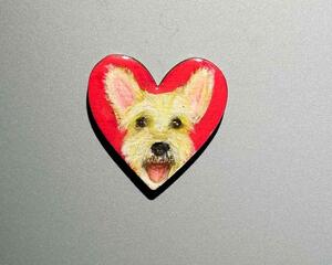 hand drawn Schnauzer heart magnets for fridge or any magnetic surface