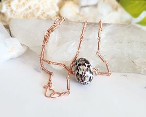 Leopard Glass Copper Fidget Necklace
