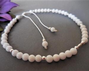 Jade and Sterling Adjustable Bracelet