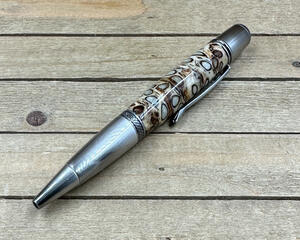 Cotton and cotton seed ballpoint pen in antique silver