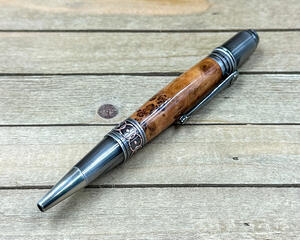 Cherry burl wood modern ballpoint pen