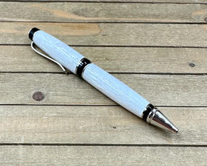 bright white resin cigar pen in chrome