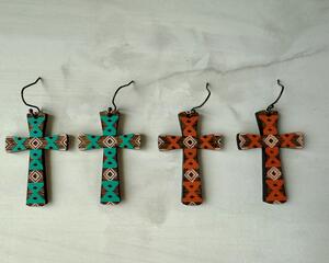 Southwest Aztec Cross Earrings