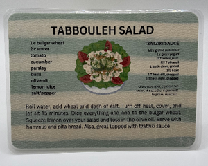 Laminated recipe card for unique salad, great for hot days
