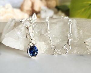 Blue Sapphire Sterling Silver Necklace