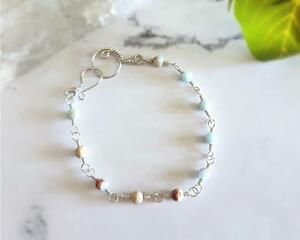 Aqua Terra Jasper Sterling Silver Bracelet