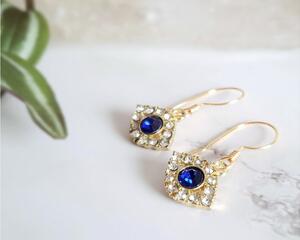 Evil Eye Gold Sterling Silver Earrings