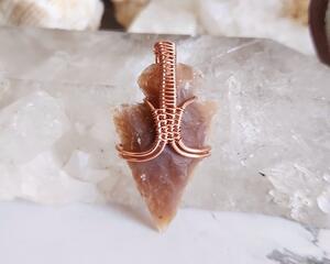 Arrowhead Copper Wire Wrapped Pendant