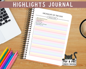 bullet journal dot grid journal, daily highlights, highlight of the day, bullet journal planner, bullet planner, bujo journal