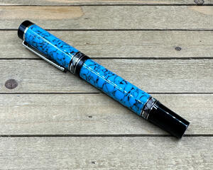Turquoise and silver chrome fountain pen