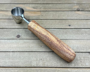 Spalted ambrosia maple wood and chrome single cup coffee scoop 