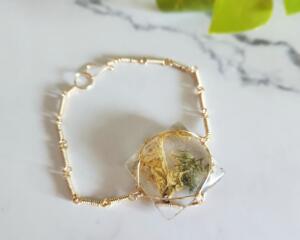 Moss Diamond Gold Colored Sterling Silver Bracelet