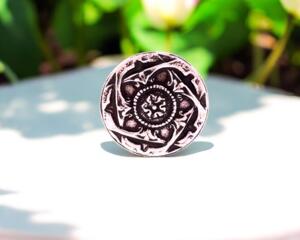 silver floral inspired button