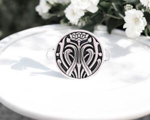 Lotus flower silver focal link