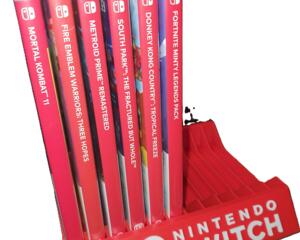 Nintendo Mario Red Switch 2 Videogame Case Holder Organizer Raised Letter BEE001 Rack (Compatible with all Switch 1 and 2 Games)