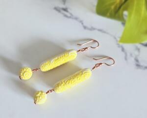 Vintage Acrylic Bead Copper Earrings