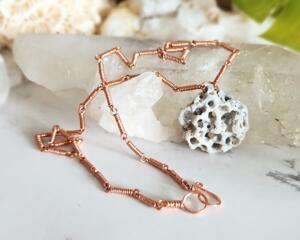 Natural Holey Stone Copper Necklace