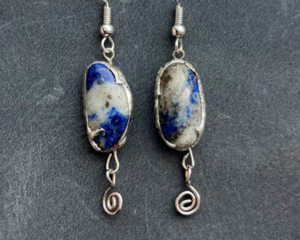 Lapis Lazuli Spiral Earrings