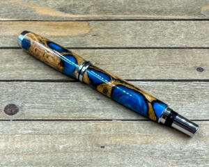 Resin cast jumping cholla cactus skeleton chrome rollerball pen